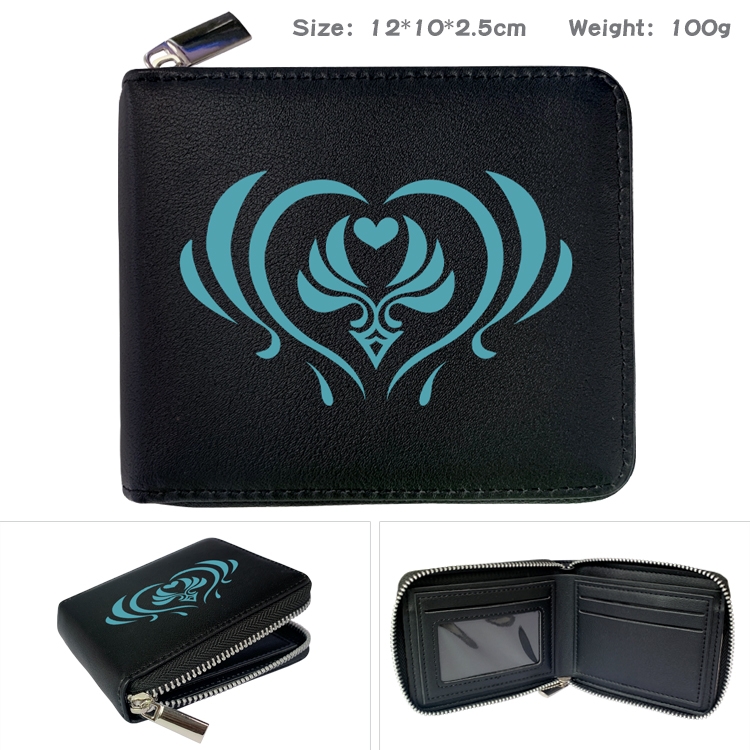 Genshin Impact Anime Full Color Short All Inclusive Zipper Wallet 10x12x2.5cm