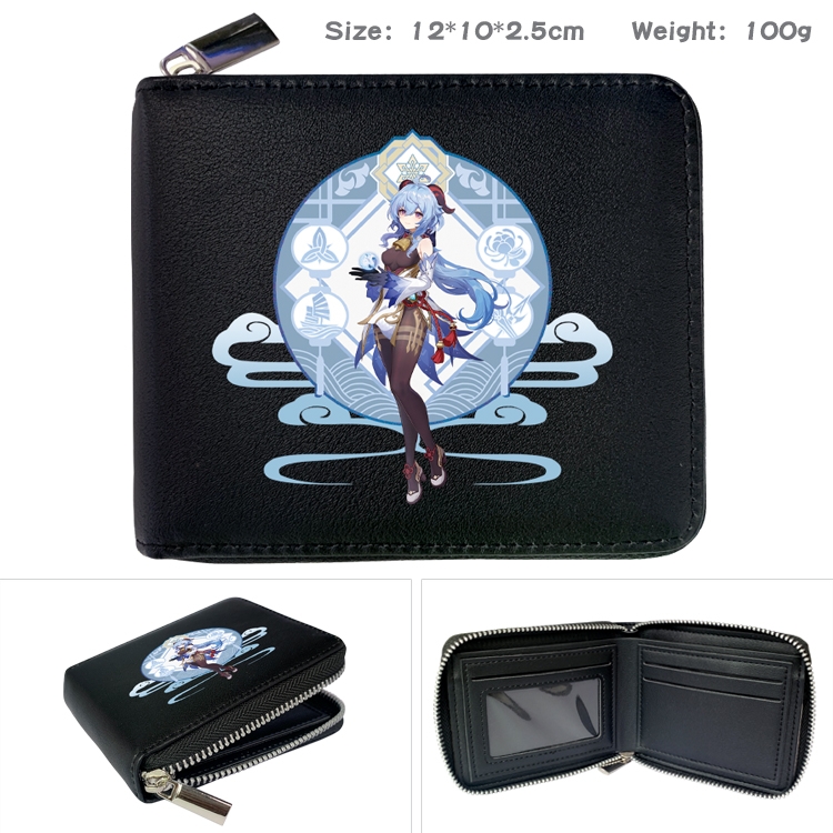 Genshin Impact Anime Full Color Short All Inclusive Zipper Wallet 10x12x2.5cm