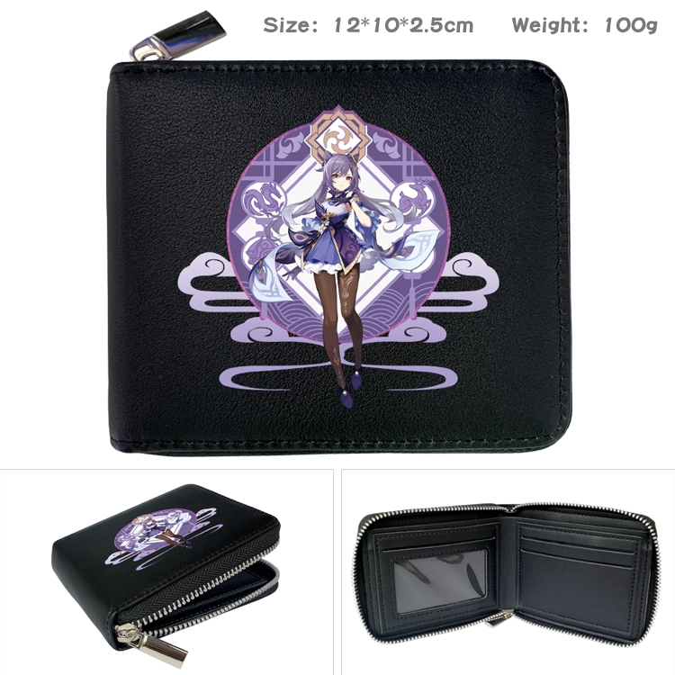 Genshin Impact Anime Full Color Short All Inclusive Zipper Wallet 10x12x2.5cm