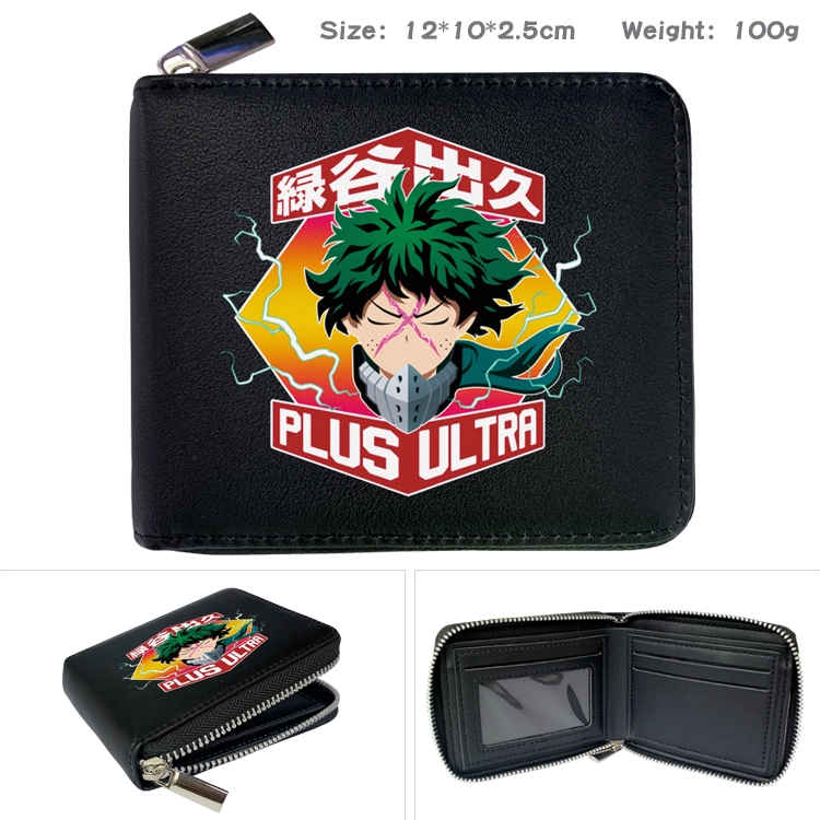 My Hero Academia Anime Full Color Short All Inclusive Zipper Wallet 10x12x2.5cm