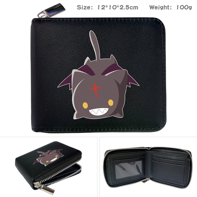 Blessings for a better world Anime Full Color Short All Inclusive Zipper Wallet 10x12x2.5cm