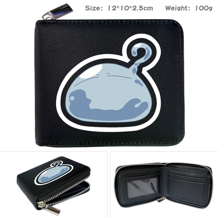 That Time I Got Slim Anime Full Color Short All Inclusive Zipper Wallet 10x12x2.5cm