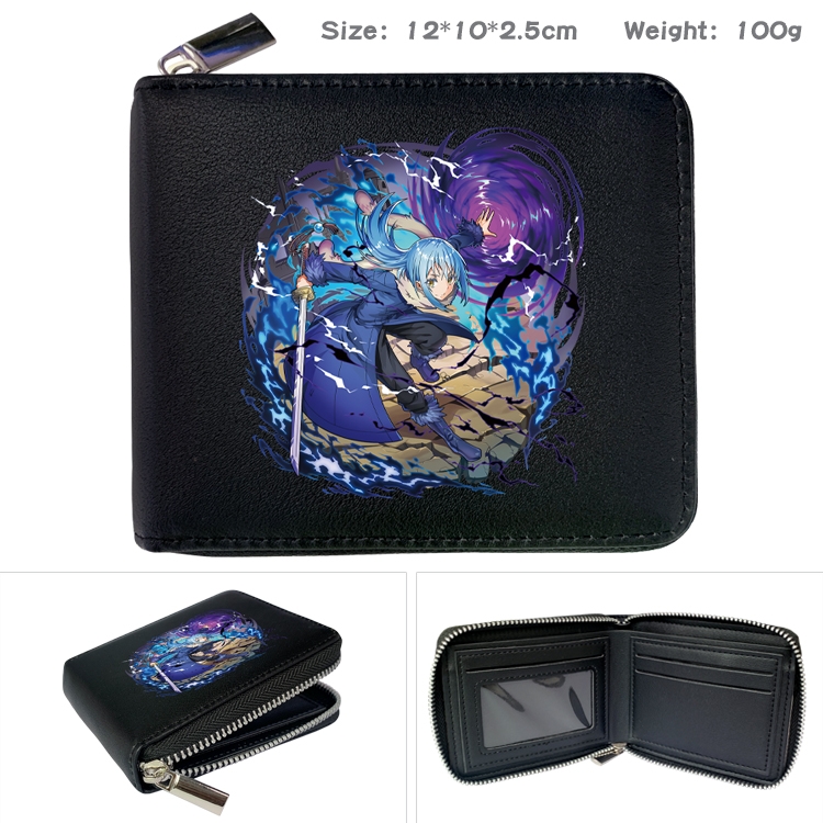 That Time I Got Slim Anime Full Color Short All Inclusive Zipper Wallet 10x12x2.5cm