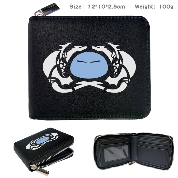 That Time I Got Slim Anime Full Color Short All Inclusive Zipper Wallet 10x12x2.5cm