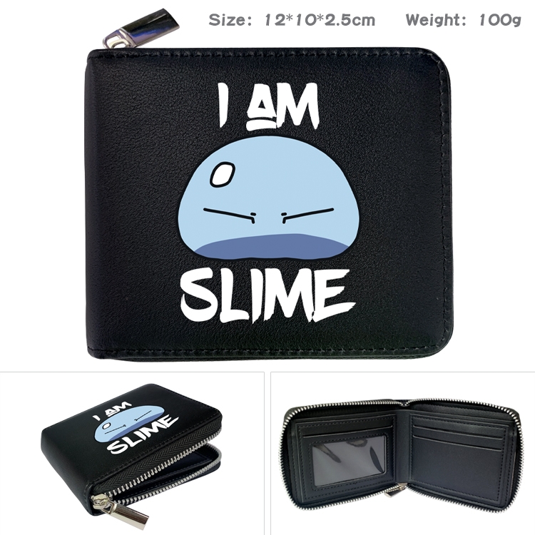 That Time I Got Slim Anime Full Color Short All Inclusive Zipper Wallet 10x12x2.5cm