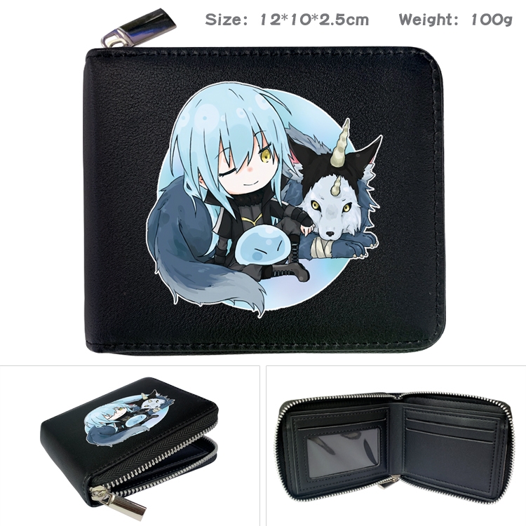 That Time I Got Slim Anime Full Color Short All Inclusive Zipper Wallet 10x12x2.5cm