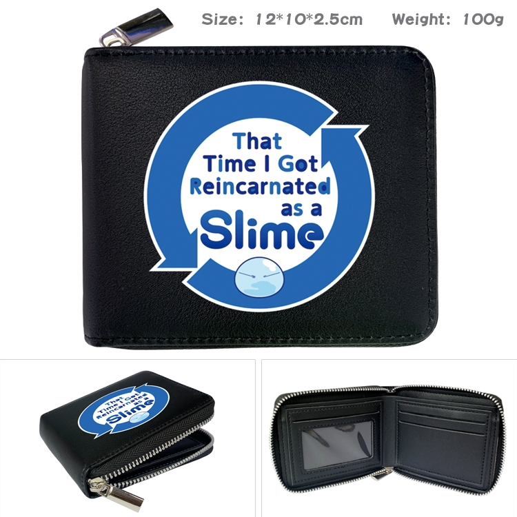 That Time I Got Slim Anime Full Color Short All Inclusive Zipper Wallet 10x12x2.5cm