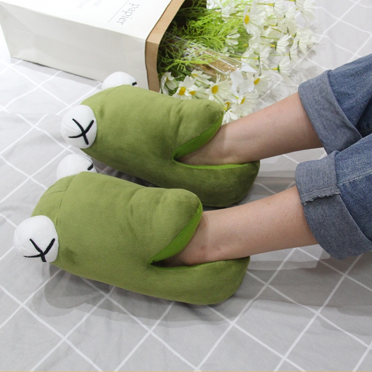 frog Half-pack shoes plush crystal super soft pp cotton slippers 28CM