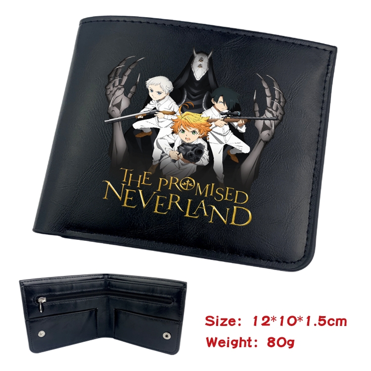 The Promised Neverla Anime inner buckle magnetic buckle two fold wallet 22.5X13.5CM