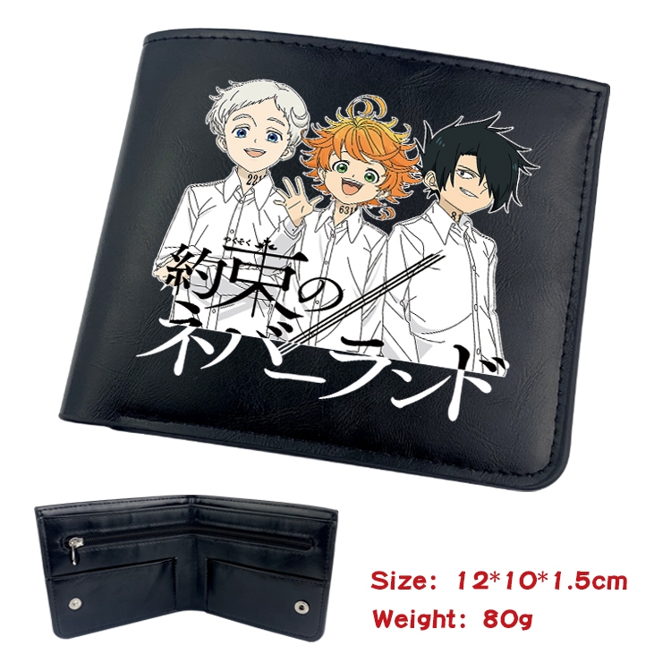 The Promised Neverla Anime inner buckle magnetic buckle two fold wallet 22.5X13.5CM