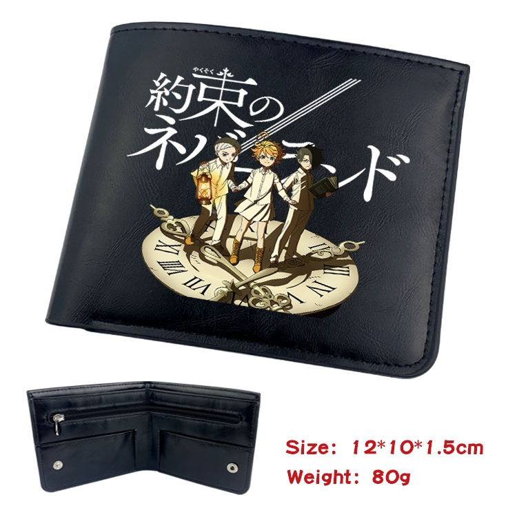 The Promised Neverla Anime inner buckle magnetic buckle two fold wallet 22.5X13.5CM