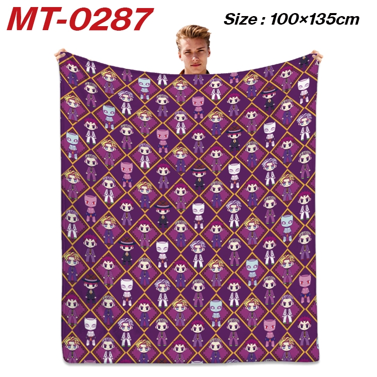 JoJos Bizarre Adventure Anime Flannel Blanket Air Conditioning Quilt Double Sided Printing 100x135cm MT-0287