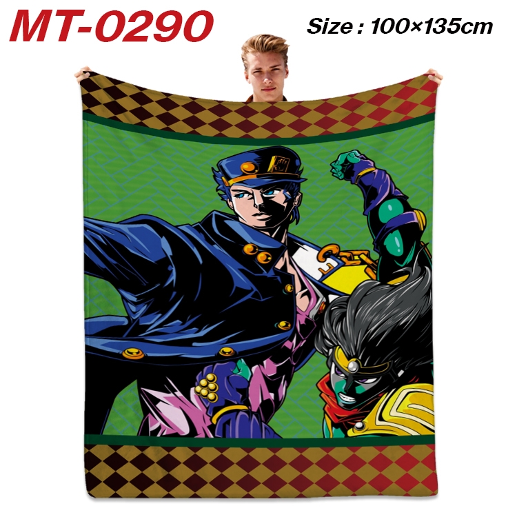 JoJos Bizarre Adventure Anime Flannel Blanket Air Conditioning Quilt Double Sided Printing 100x135cm  MT-0290