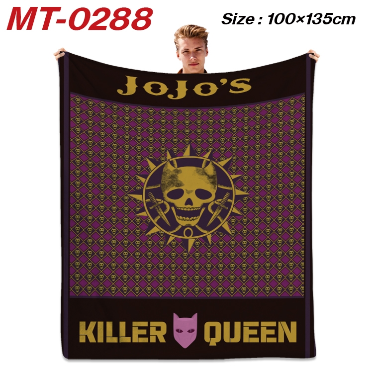 JoJos Bizarre Adventure Anime Flannel Blanket Air Conditioning Quilt Double Sided Printing 100x135cm MT-0288