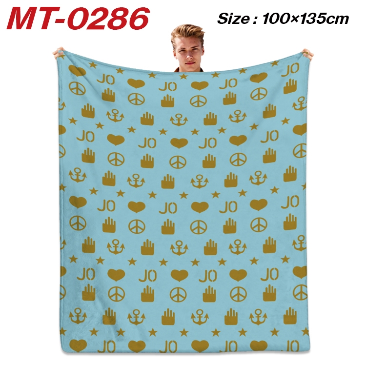 JoJos Bizarre Adventure Anime Flannel Blanket Air Conditioning Quilt Double Sided Printing 100x135cm MT-0286