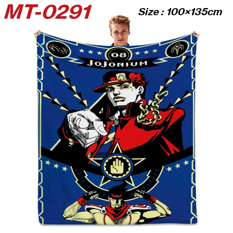 JoJos Bizarre Adventure Anime Flannel Blanket Air Conditioning Quilt Double Sided Printing 100x135cm MT-0291
