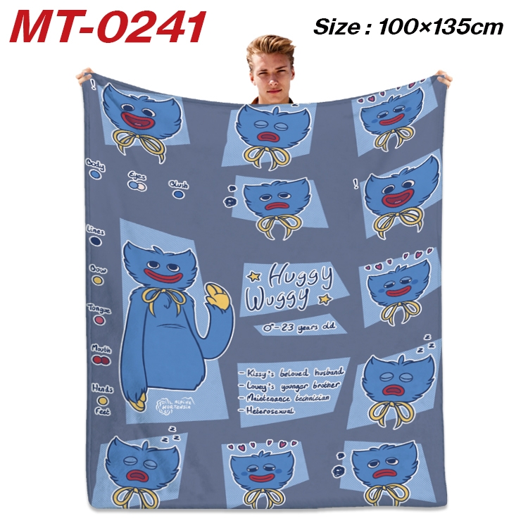 poppy playtime Anime Flannel Blanket Air Conditioning Quilt Double Sided Printing 100x135cm MT-0241