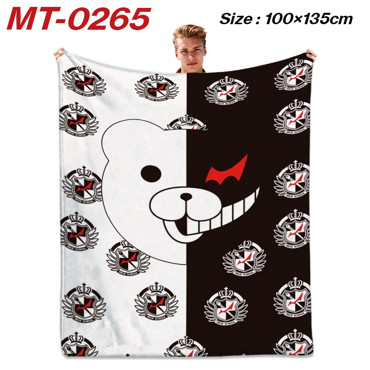 Dangan-Ronpa Anime Flannel Blanket Air Conditioning Quilt Double Sided Printing 100x135cm   MT-0265