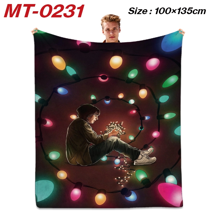 Stranger Things Anime Flannel Blanket Air Conditioning Quilt Double Sided Printing 100x135cm MT-0231