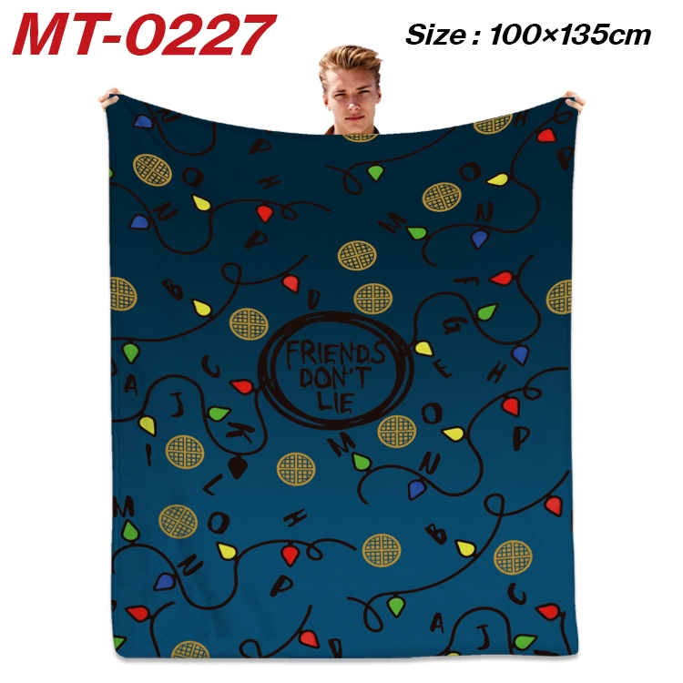 Stranger Things Anime Flannel Blanket Air Conditioning Quilt Double Sided Printing 100x135cm MT-0227