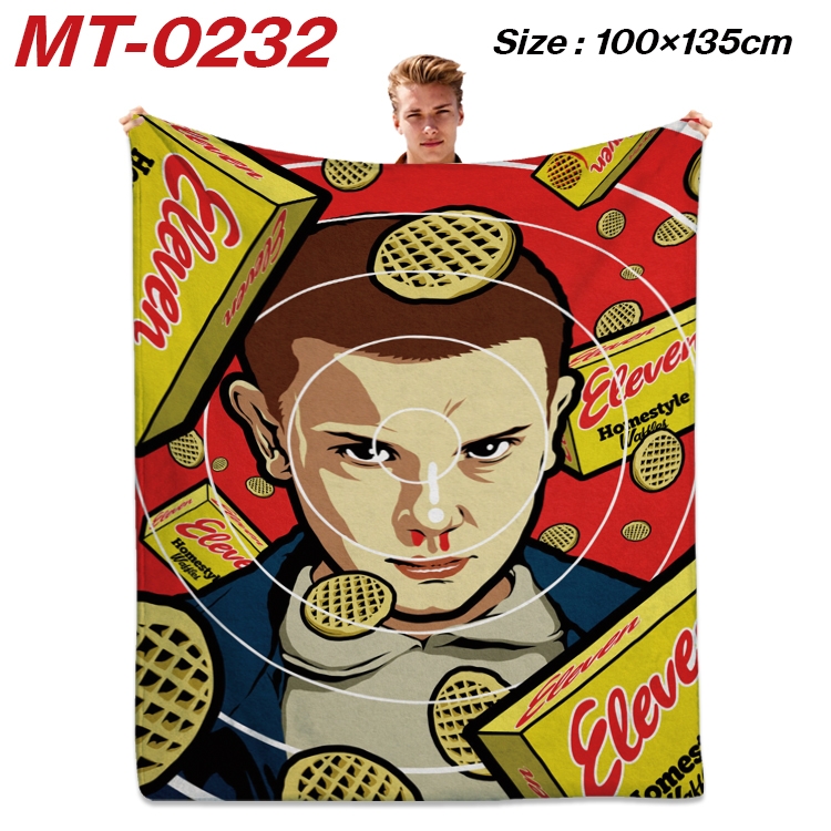 Stranger Things Anime Flannel Blanket Air Conditioning Quilt Double Sided Printing 100x135cm MT-0232