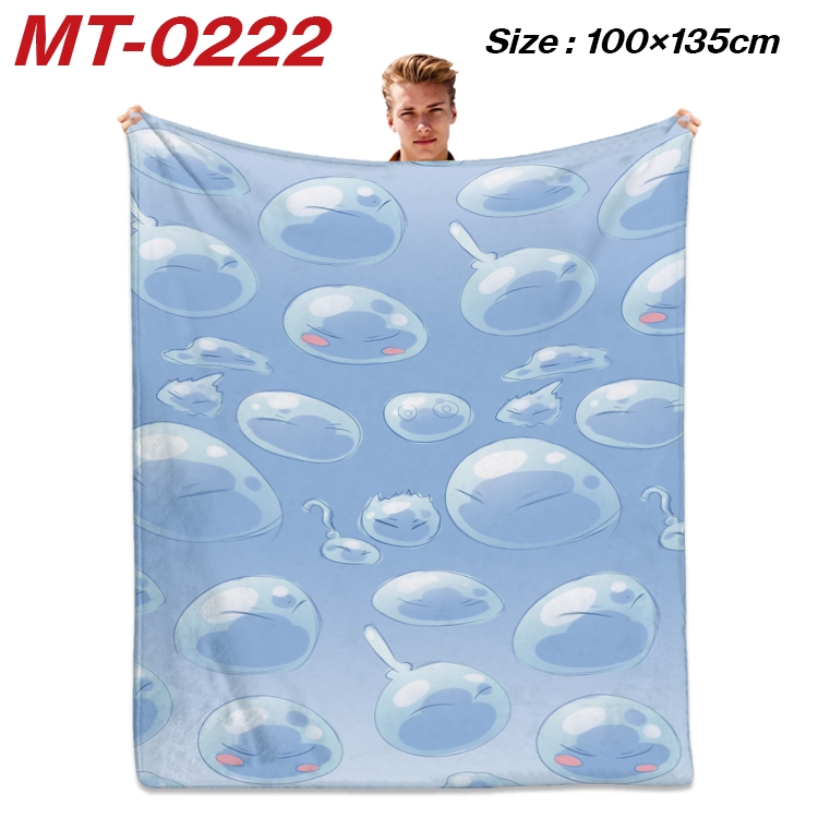 That Time I Got Slim Anime Flannel Blanket Air Conditioning Quilt Double Sided Printing 100x135cm MT-0222