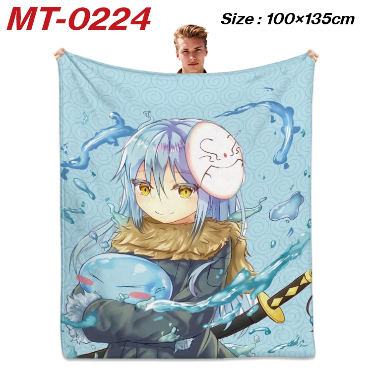 That Time I Got Slim Anime Flannel Blanket Air Conditioning Quilt Double Sided Printing 100x135cm MT-0224