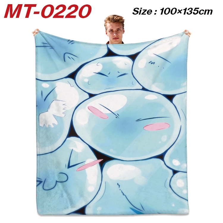 That Time I Got Slim Anime Flannel Blanket Air Conditioning Quilt Double Sided Printing 100x135cm MT-0220