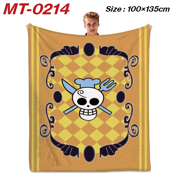 One Piece Anime Flannel Blanket Air Conditioning Quilt Double Sided Printing 100x135cm MT-0214