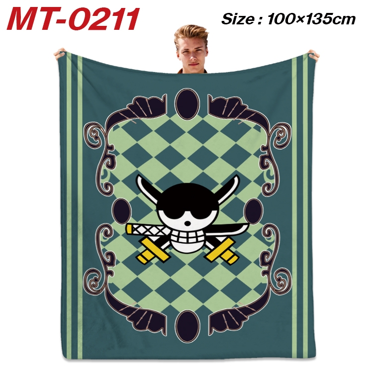 One Piece Anime Flannel Blanket Air Conditioning Quilt Double Sided Printing 100x135cm MT-0211