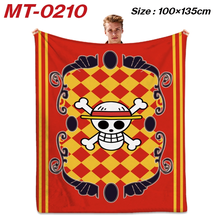 One Piece Anime Flannel Blanket Air Conditioning Quilt Double Sided Printing 100x135cm MT-0210