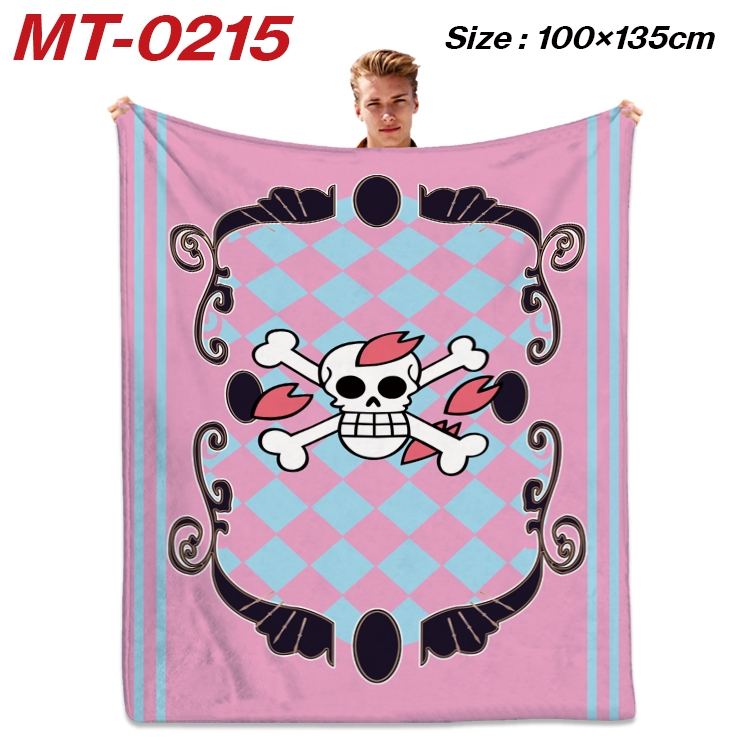 One Piece Anime Flannel Blanket Air Conditioning Quilt Double Sided Printing 100x135cm MT-0215