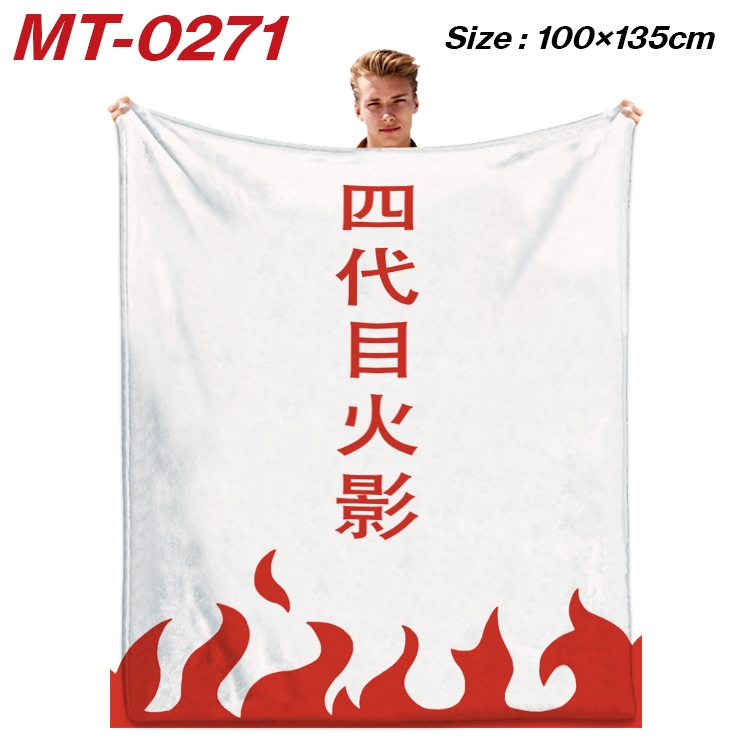 Naruto Anime Flannel Blanket Air Conditioning Quilt Double Sided Printing 100x135cm MT-0271