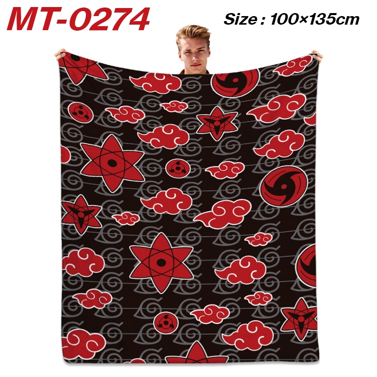 Naruto Anime Flannel Blanket Air Conditioning Quilt Double Sided Printing 100x135cm MT-0274