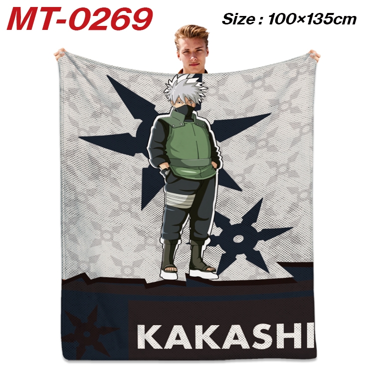 Naruto Anime Flannel Blanket Air Conditioning Quilt Double Sided Printing 100x135cm MT-0269