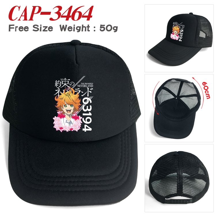 The Promised Neverla Anime mesh cap peaked cap sun hat 60cm CAP-3464