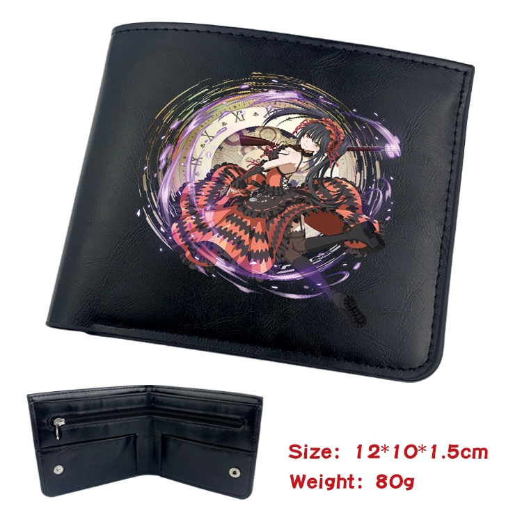 Date-A-Live Anime inner buckle magnetic buckle half fold wallet 22.5X13.5CM