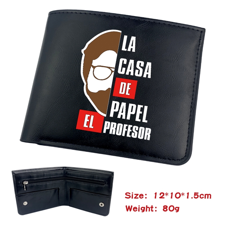 Money Heist Anime inner buckle magnetic buckle half fold wallet 22.5X13.5CM