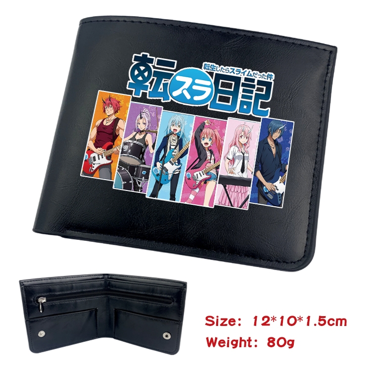 That Time I Got Slim Anime inner buckle magnetic buckle half fold wallet 22.5X13.5CM