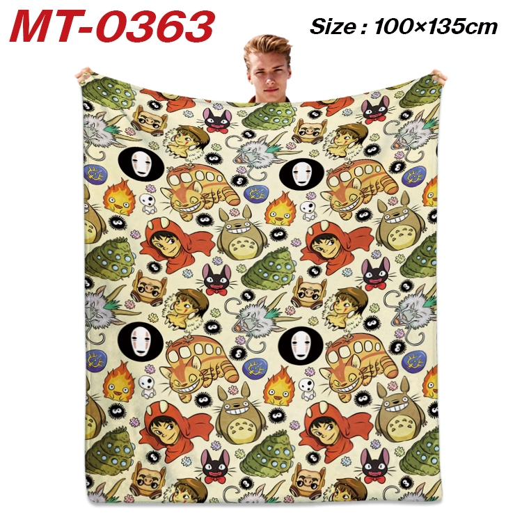 TOTORO Anime Flannel Blanket Air Conditioning Quilt Double Sided Printing 100x135cm  MT-0363