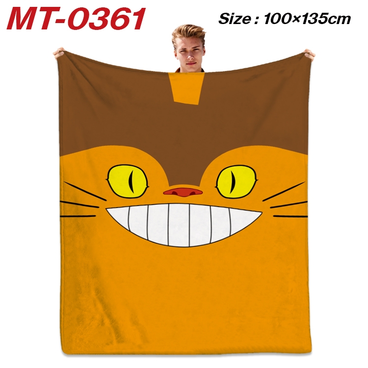 TOTORO Anime Flannel Blanket Air Conditioning Quilt Double Sided Printing 100x135cm  MT-0361
