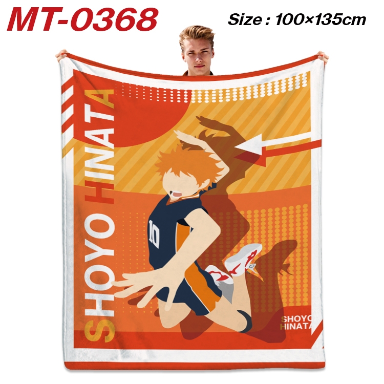 Haikyuu!! Anime Flannel Blanket Air Conditioning Quilt Double Sided Printing 100x135cm MT-0368