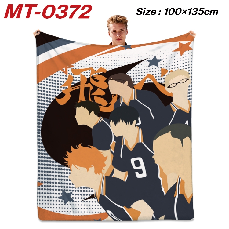 Haikyuu!! Anime Flannel Blanket Air Conditioning Quilt Double Sided Printing 100x135cm MT-0372