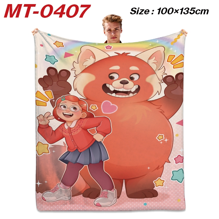 Turning Red  Anime Flannel Blanket Air Conditioning Quilt Double Sided Printing 100x135cm  MT-0407