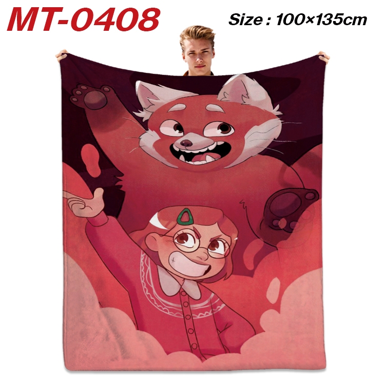 Turning Red  Anime Flannel Blanket Air Conditioning Quilt Double Sided Printing 100x135cm  MT-0408
