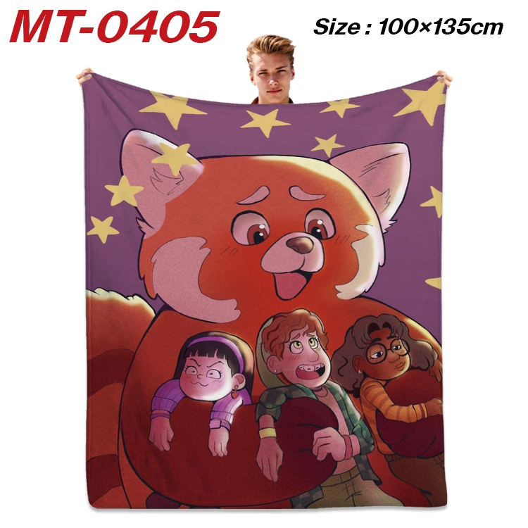 Turning Red  Anime Flannel Blanket Air Conditioning Quilt Double Sided Printing 100x135cm MT-0405