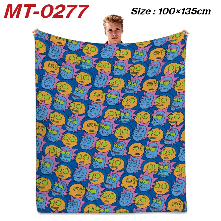 Rick and Morty Anime Flannel Blanket Air Conditioning Quilt Double Sided Printing 100x135cm MT-0277