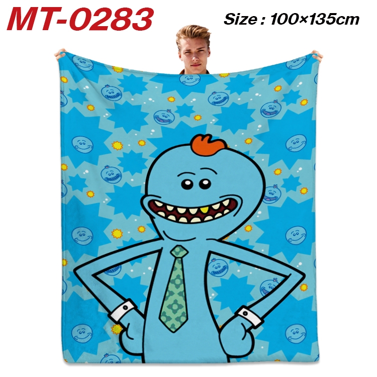 Rick and Morty Anime Flannel Blanket Air Conditioning Quilt Double Sided Printing 100x135cm MT-0277