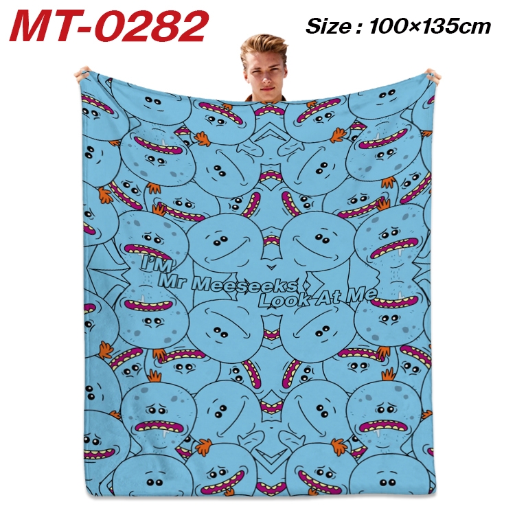 Rick and Morty Anime Flannel Blanket Air Conditioning Quilt Double Sided Printing 100x135cm  MT-0282
