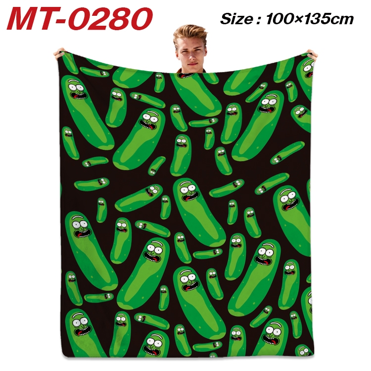 Rick and Morty Anime Flannel Blanket Air Conditioning Quilt Double Sided Printing 100x135cm  MT-0280